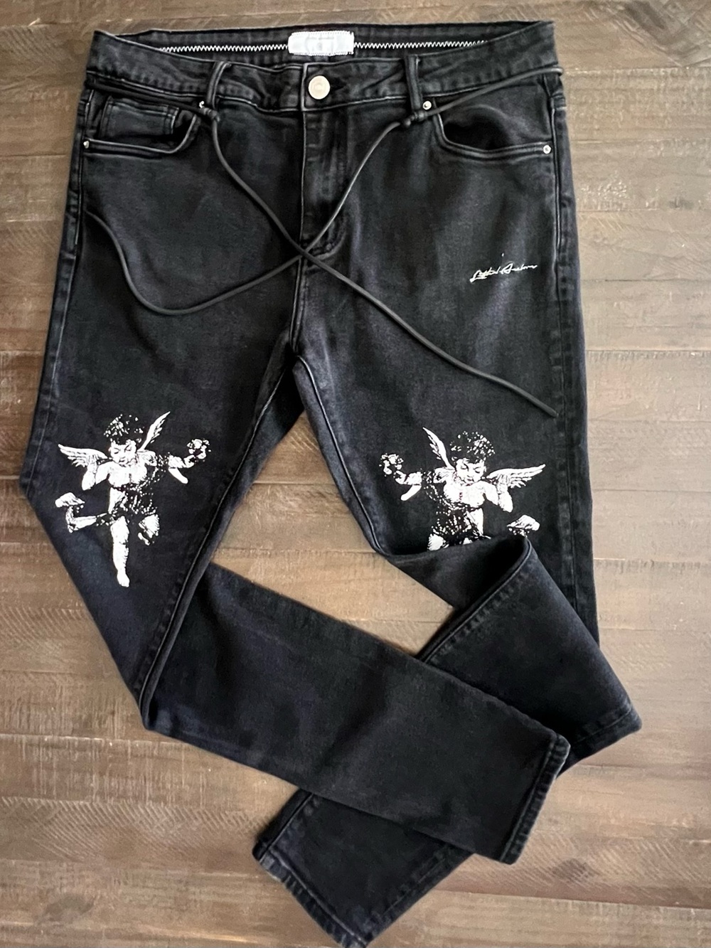 Lifted Anchors Graphic Jeans Mens Size 36 Cherub Denim
